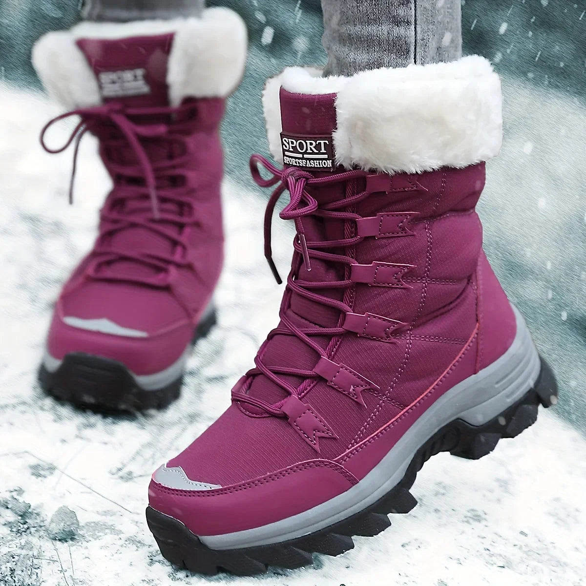Women's Winter Boots | Cushioned Faux Fur Snow Boots – Autumn Ankle Footwear UK