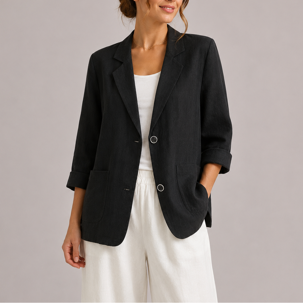 Women's Linen Blazer – Lightweight Elegant Tailored Piece