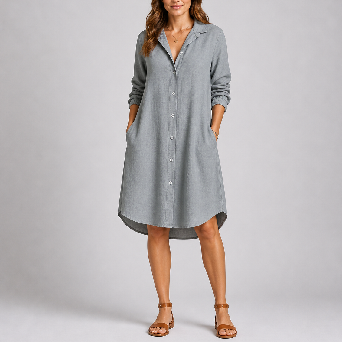 Women’s Summer Shirt Dress with Button Front and Relaxed Fit – Elegant Occasion Wear UK