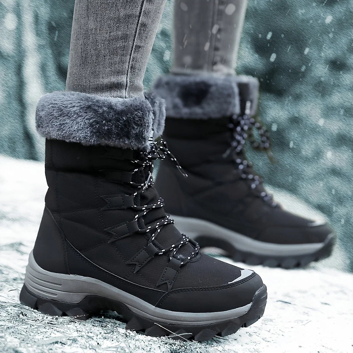Women's Winter Boots | Cushioned Faux Fur Snow Boots – Autumn Ankle Footwear UK