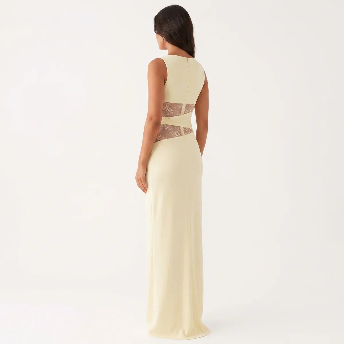 Women's Floral Lace Cut-Out Maxi Dress – Elegant Occasion Wear UK