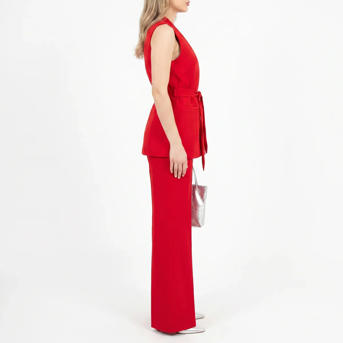 Women's Tailored Two-Piece Suit Set with Belt