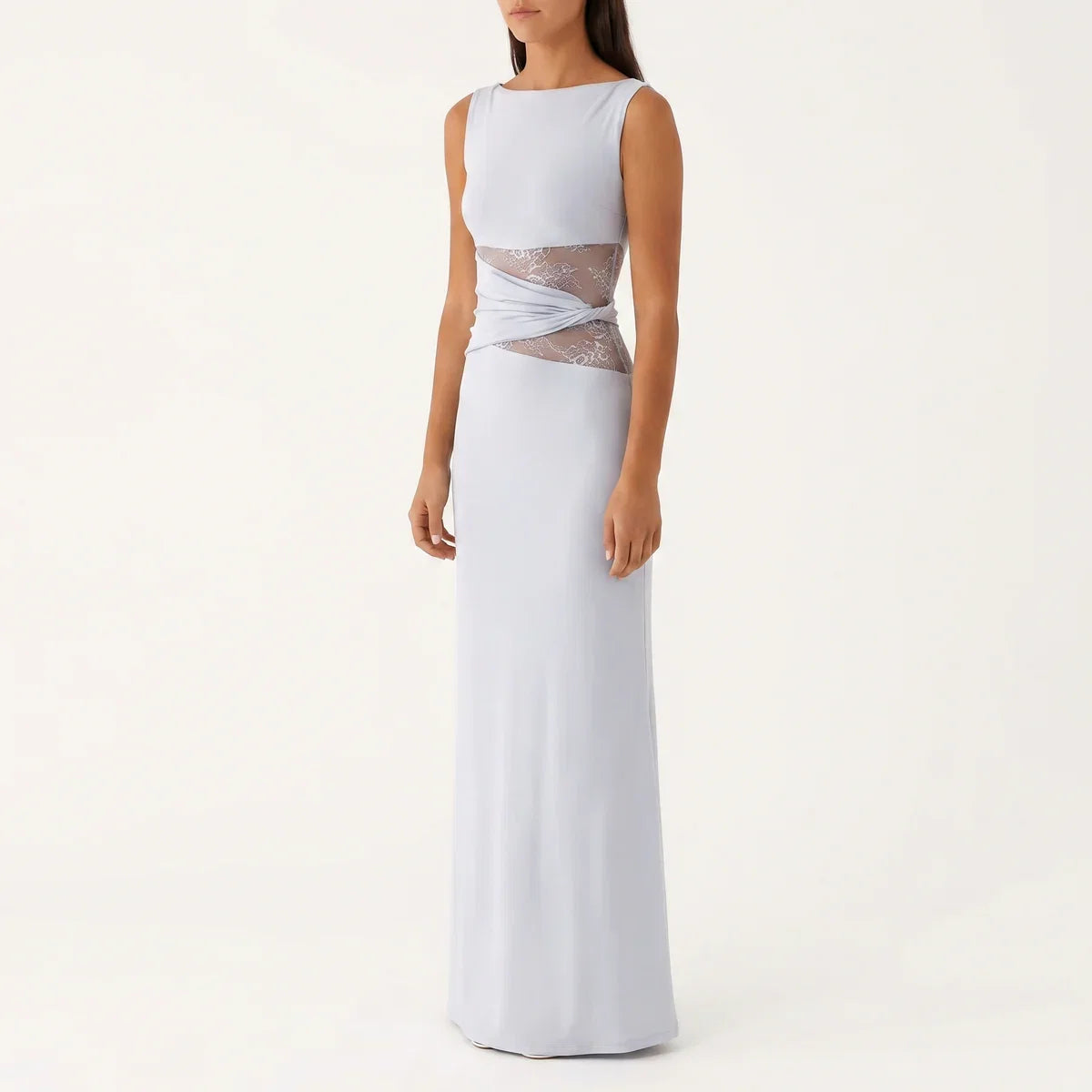 Women's Floral Lace Cut-Out Maxi Dress – Elegant Occasion Wear UK