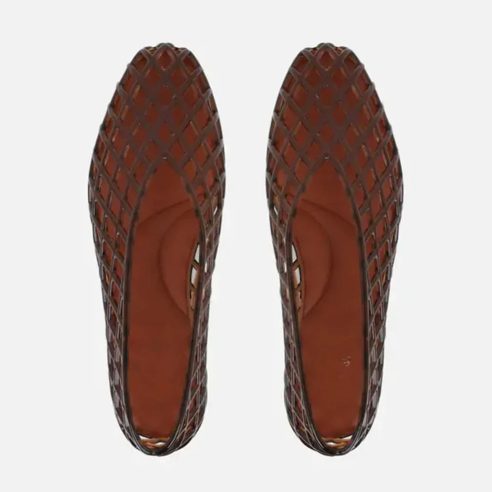 Women's Woven Jelly Ballet Flats | Breathable Summer Shoes – Supportive Walking Shoe