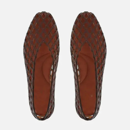 Women's Woven Jelly Ballet Flats | Breathable Summer Shoes – Supportive Walking Shoe