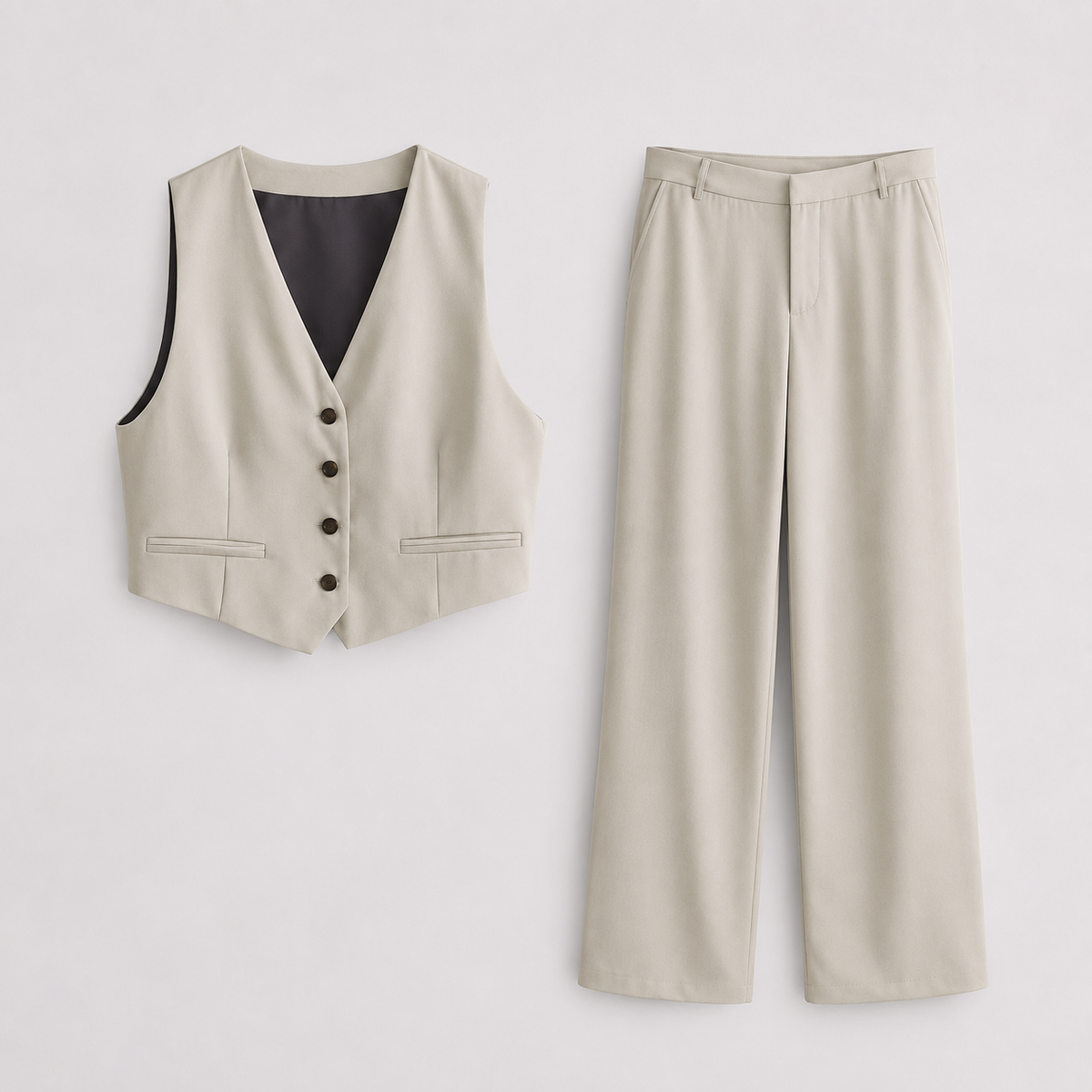 Women’s Tailored Two-Piece Jumpsuit Set – Coordinated Outfit for Women