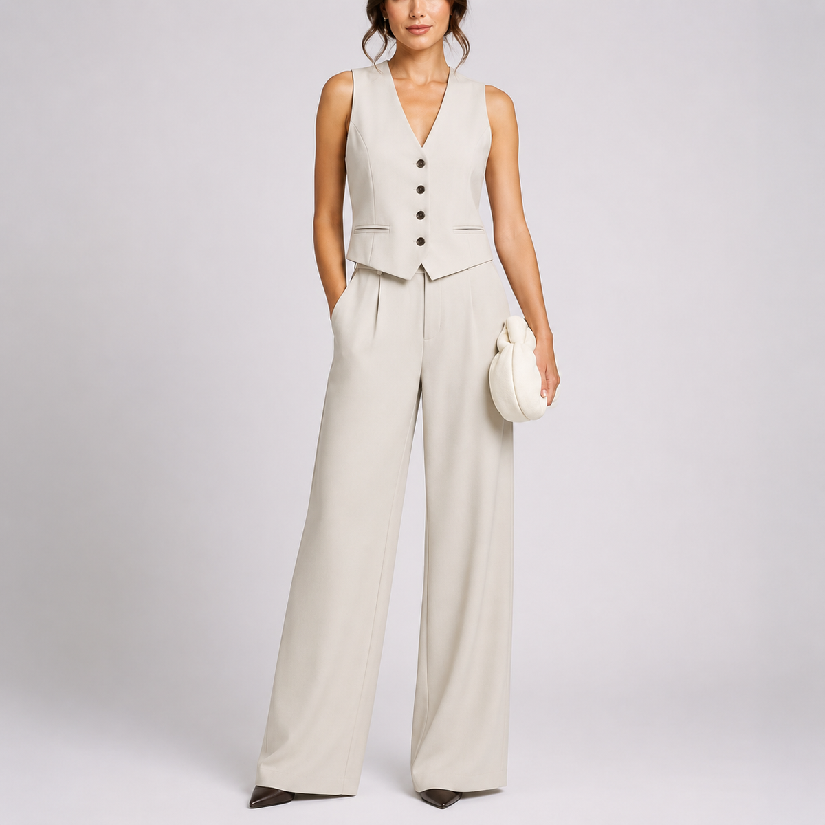 Women’s Tailored Two-Piece Jumpsuit Set – Coordinated Outfit for Women