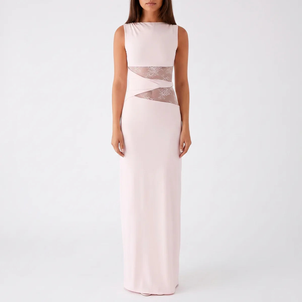 Women's Floral Lace Cut-Out Maxi Dress – Elegant Occasion Wear UK