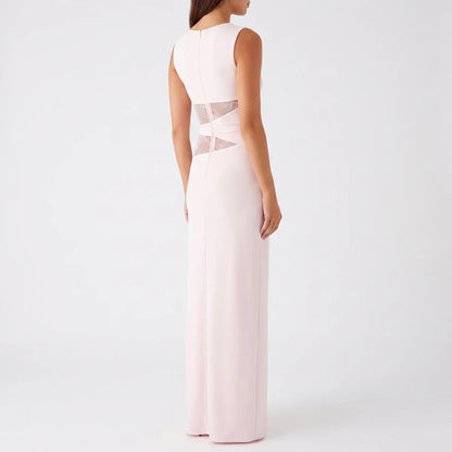 Women's Floral Lace Cut-Out Maxi Dress – Elegant Occasion Wear UK