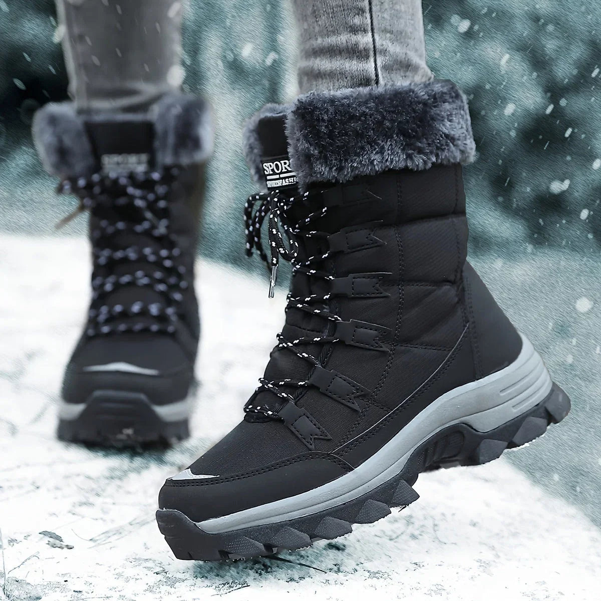 Women's Winter Boots | Cushioned Faux Fur Snow Boots – Autumn Ankle Footwear UK
