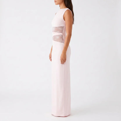 Women's Floral Lace Cut-Out Maxi Dress – Elegant Occasion Wear UK