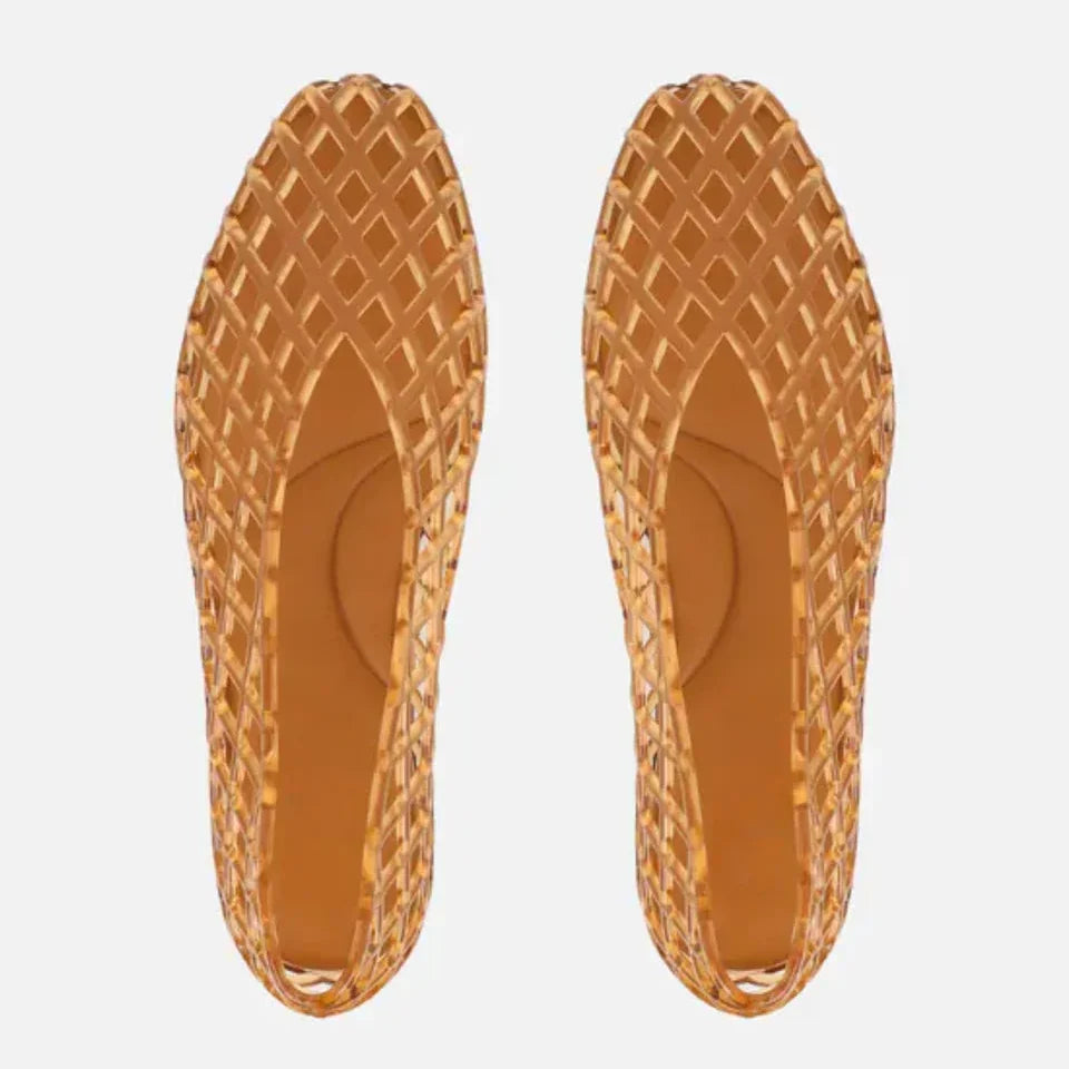 Women's Woven Jelly Ballet Flats | Breathable Summer Shoes