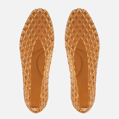 Women's Woven Jelly Ballet Flats | Breathable Summer Shoes