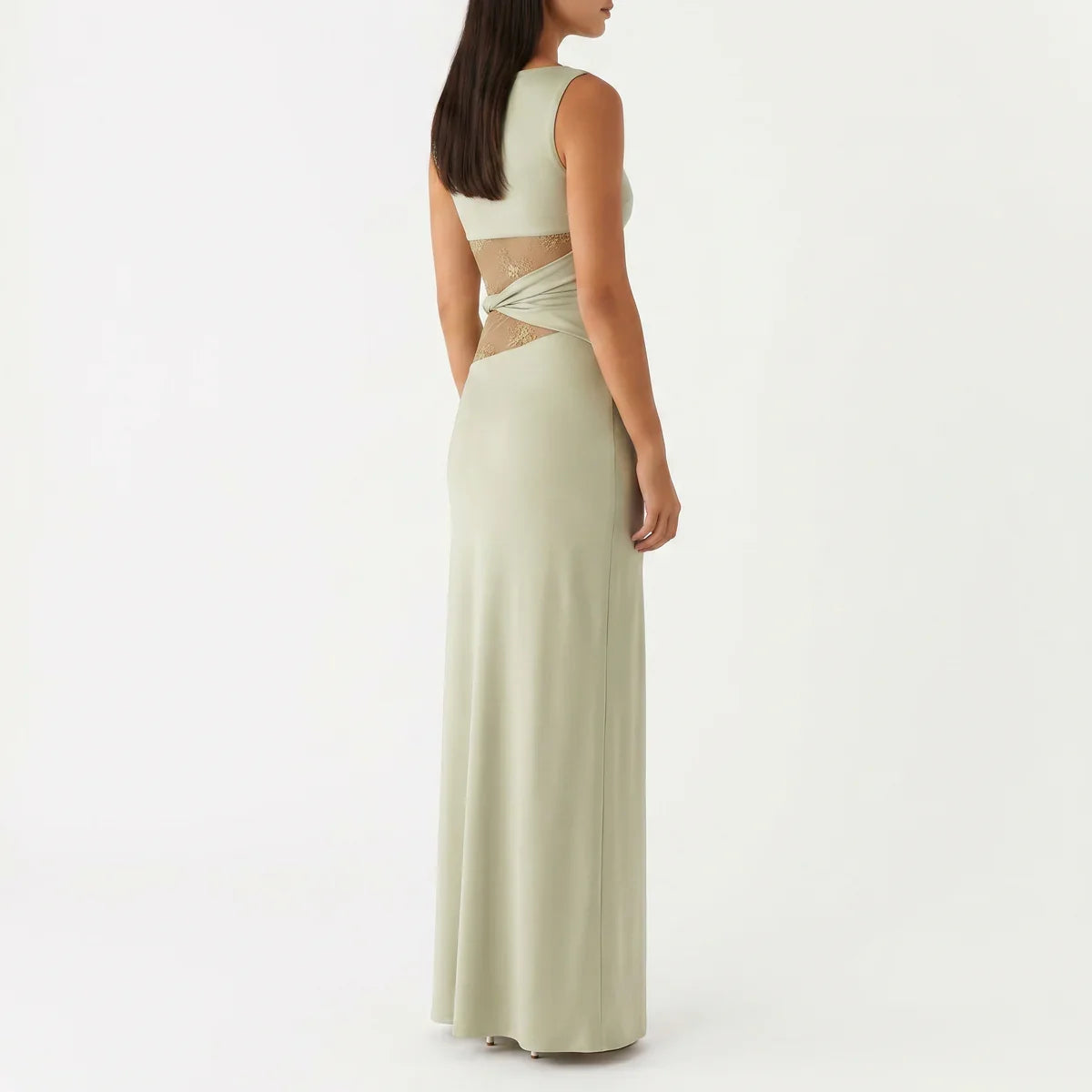 Women's Floral Lace Cut-Out Maxi Dress – Elegant Occasion Wear UK
