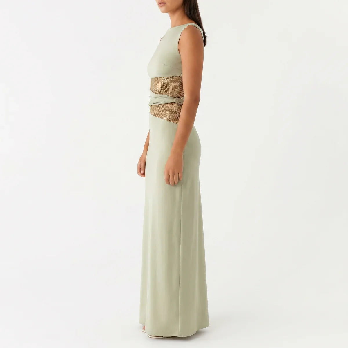 Women's Floral Lace Cut-Out Maxi Dress – Elegant Occasion Wear UK