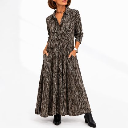 Women’s Stylish Midi Dress – Relaxed Fit with Pockets – Elegant Occasion Wear UK