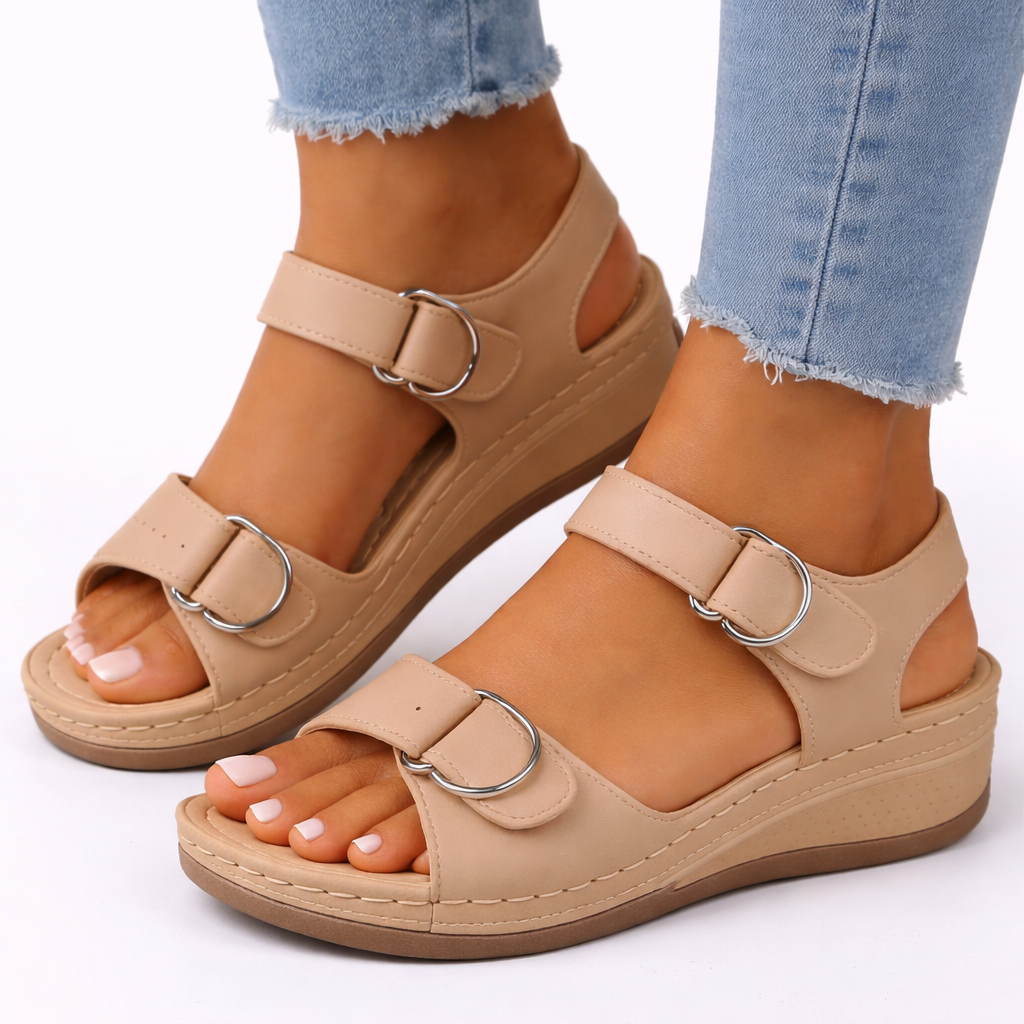 Women’s Orthopedic Walking Sandals – Wedge Heel Comfort Fit – Everyday Walking Comfort