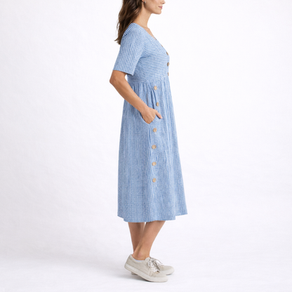 Women's Striped Midi Dress – Effortless Lightweight