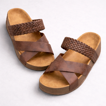 Women’s Orthopedic Sandals – Braided Cross Strap Support – Everyday Walking Comfort
