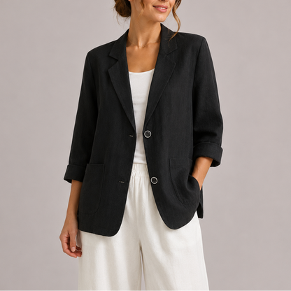 Women's Linen Blazer – Lightweight Elegant Tailored Piece