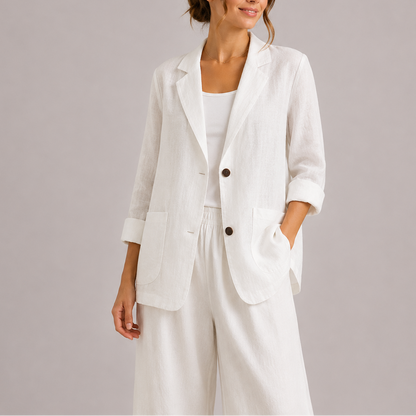 Women's Linen Blazer – Lightweight Elegant Tailored Piece