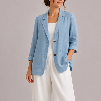 Women's Linen Blazer – Lightweight Elegant Tailored Piece