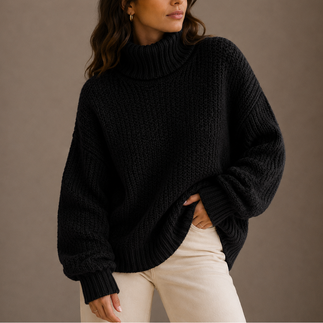 Women’s Chunky Turtleneck Jumper – Oversized Knit Jumper – Soft Everyday Jumper for Women