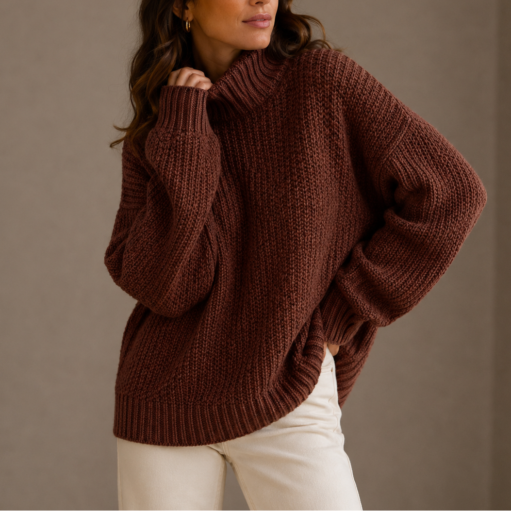 Women’s Chunky Turtleneck Jumper – Oversized Knit Jumper – Soft Everyday Jumper for Women