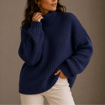 Women’s Chunky Turtleneck Jumper – Oversized Knit Jumper – Soft Everyday Jumper for Women
