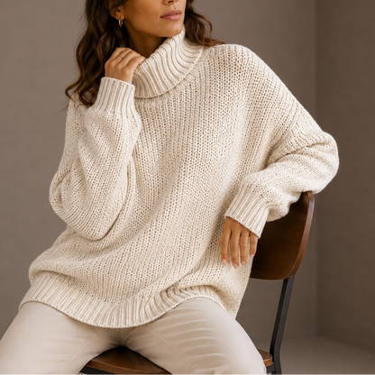 Women’s Chunky Turtleneck Jumper – Oversized Knit Jumper – Soft Everyday Jumper for Women