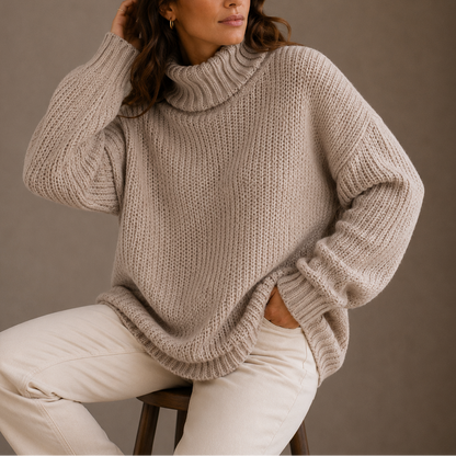 Women’s Chunky Turtleneck Jumper – Oversized Knit Jumper – Soft Everyday Jumper for Women