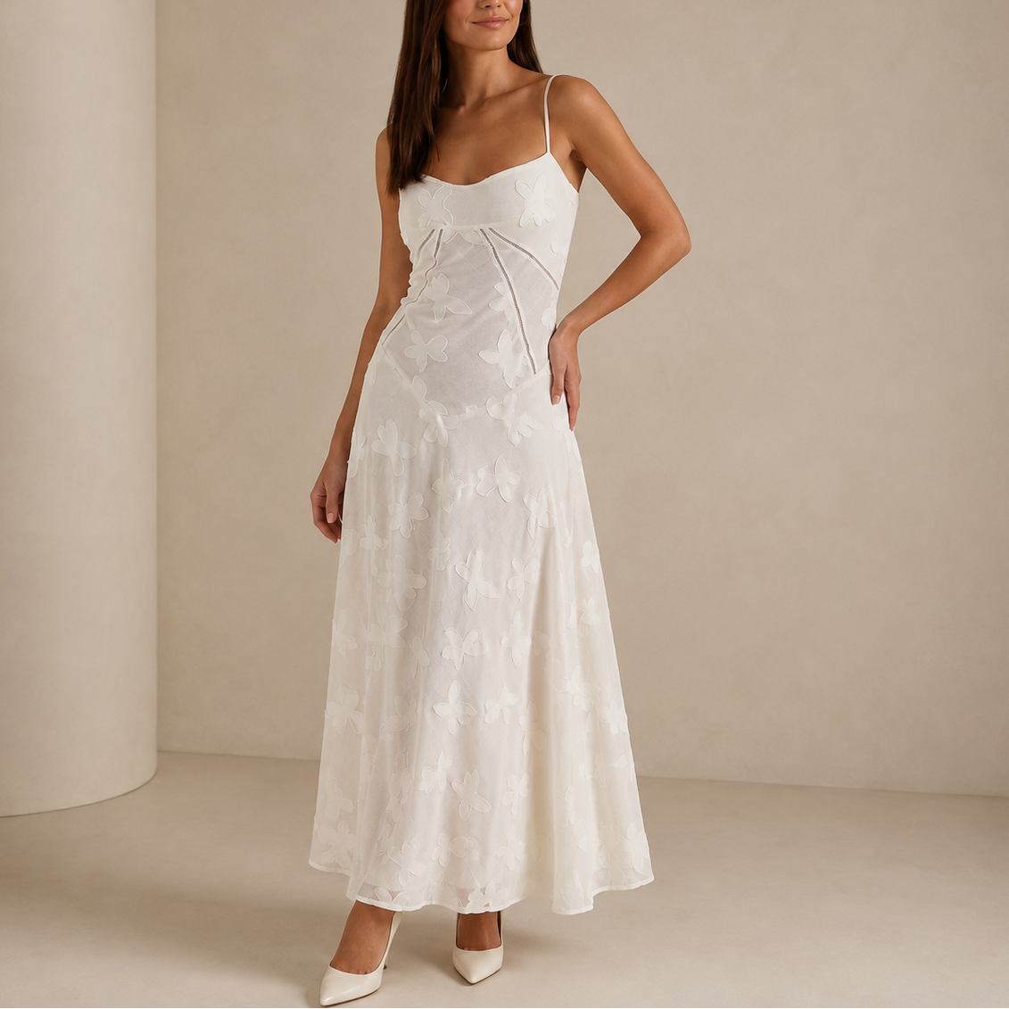 Women’s Floral Lace Maxi Dress – Stylish Sleeveless Evening Dress – Effortless Everyday Style
