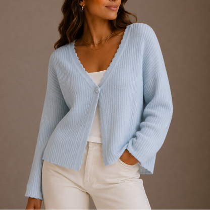 Women’s Knit Cardigan – V-Neck Lightweight Button-Up Style – Cosy Knitwear for Women