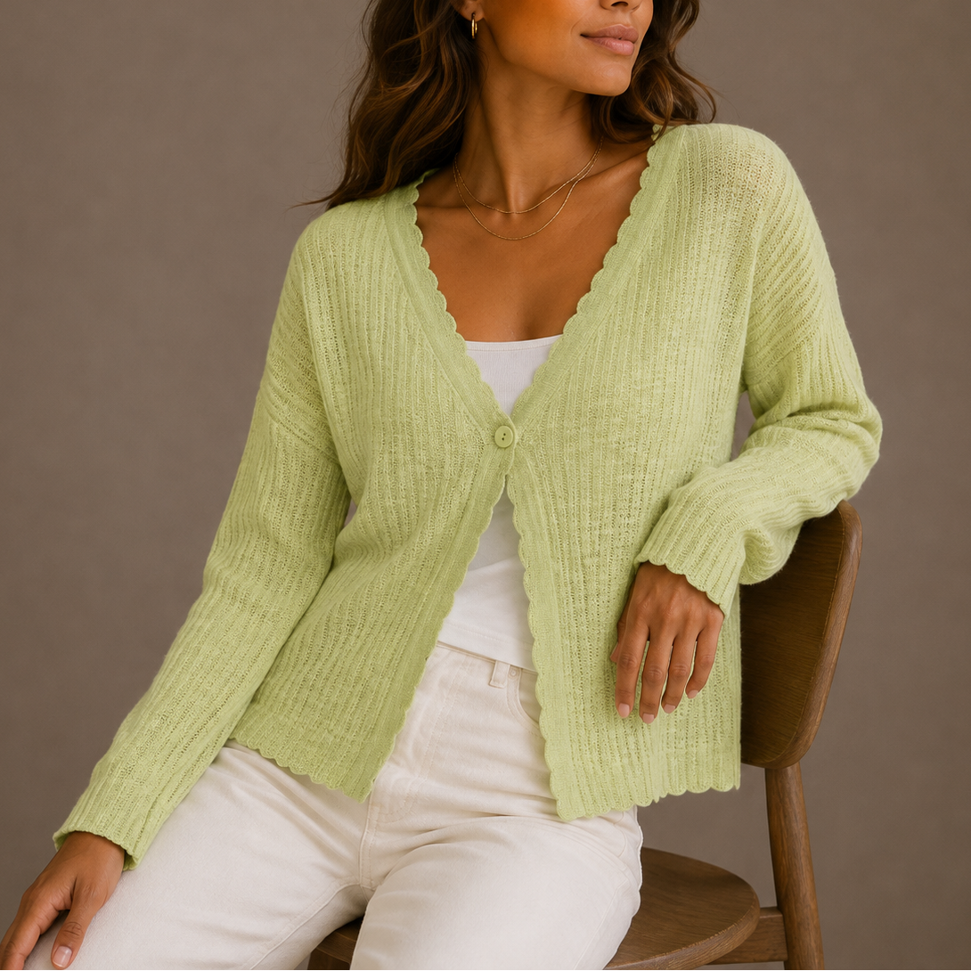 Women’s Knit Cardigan – V-Neck Lightweight Button-Up Style – Cosy Knitwear for Women