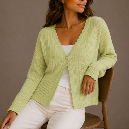 Women’s Knit Cardigan – V-Neck Lightweight Button-Up Style – Cosy Knitwear for Women