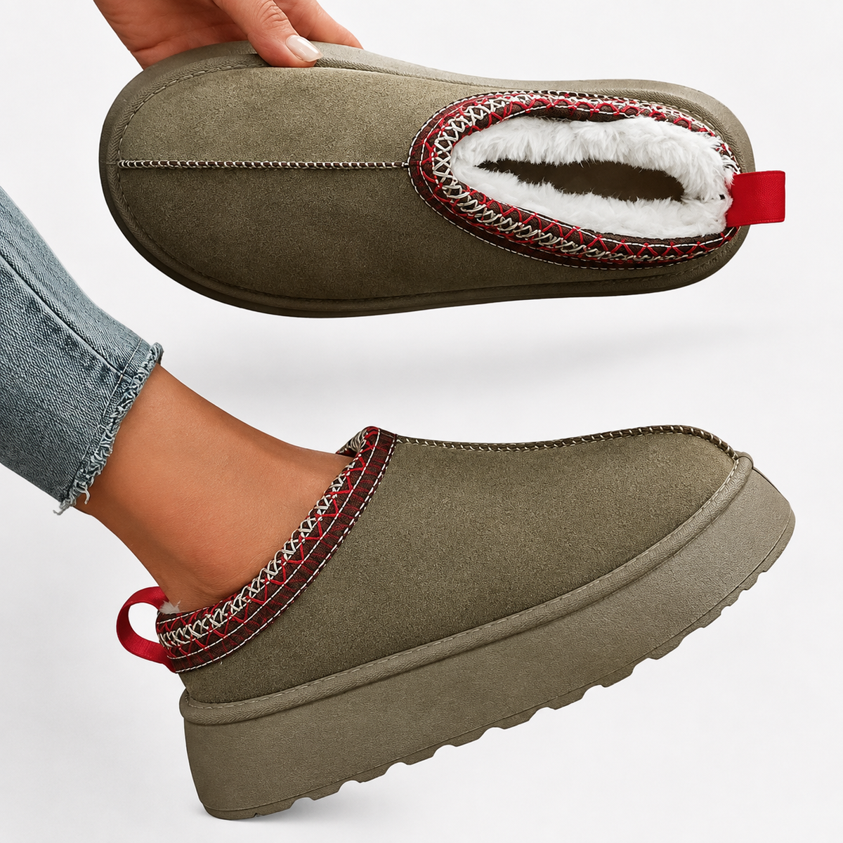 Women’s Winter Slippers – Warm Fur Lined Slip On House Shoes – Warm Indoor Footwear
