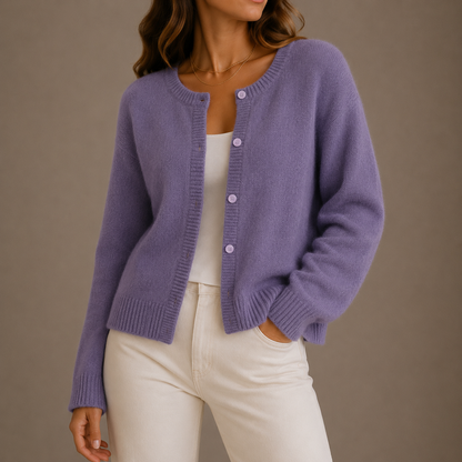 Women’s Knit Cardigan – Soft Button-Up Long Sleeve Round Neck Jumper – Cosy Knitwear for Women