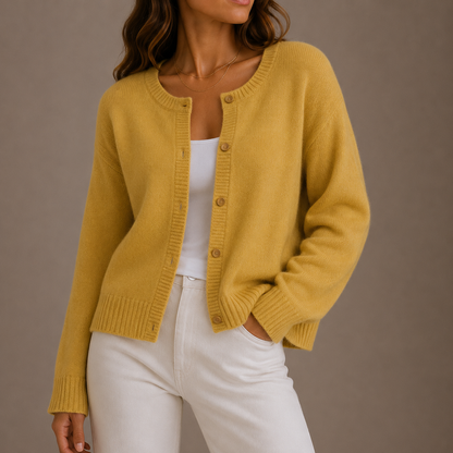 Women’s Knit Cardigan – Soft Button-Up Long Sleeve Round Neck Jumper – Cosy Knitwear for Women