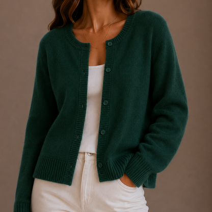 Women’s Knit Cardigan – Soft Button-Up Long Sleeve Round Neck Jumper – Cosy Knitwear for Women