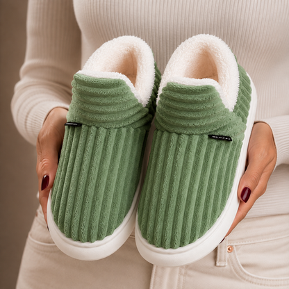 Women’s Winter Slippers – Warm Fleece Lined Slip-On House Shoes – Warm Indoor Footwear