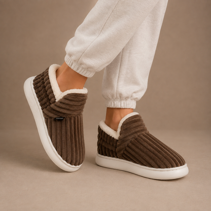 Women’s Winter Slippers – Warm Fleece Lined Slip-On House Shoes – Warm Indoor Footwear