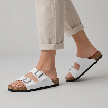 Unisex Double-Strap Sandals | Adjustable Buckle Comfort – Comfortable Summer Footwear UK