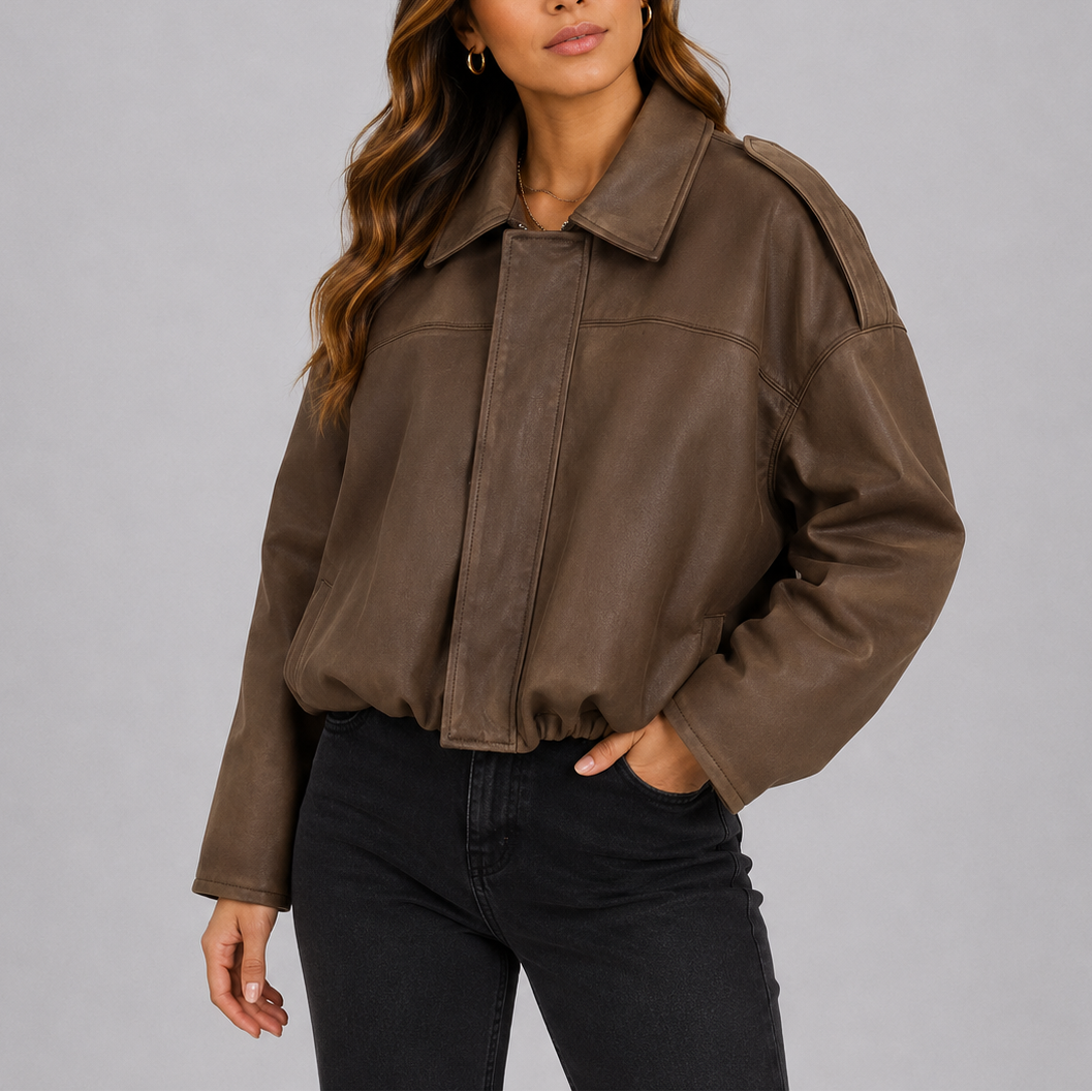 Women's Oversized Suede Bomber Jacket – Refresh Everyday