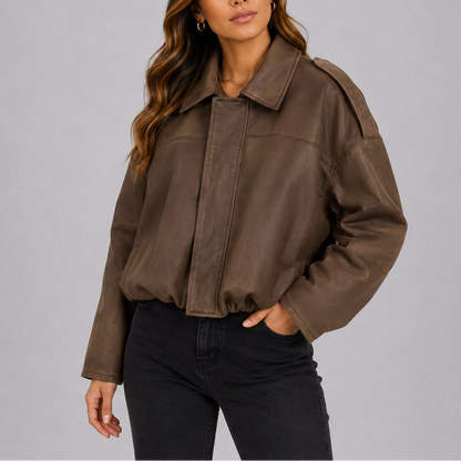 Women's Oversized Suede Bomber Jacket – Refresh Everyday