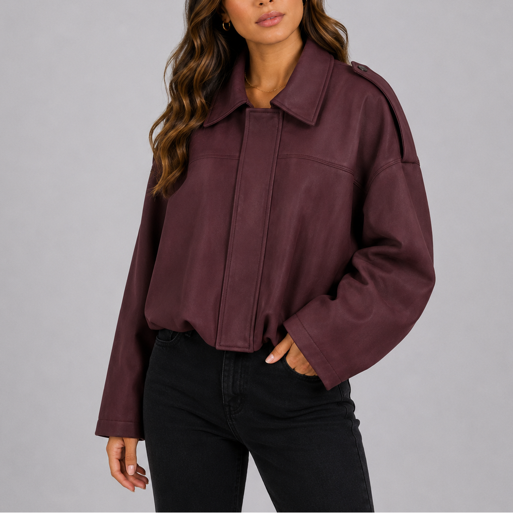 Women's Oversized Suede Bomber Jacket – Refresh Everyday