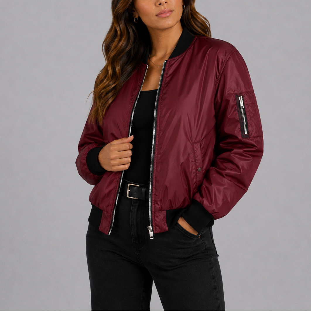 Women's Lightweight Bomber Jacket – Versatile Everyday