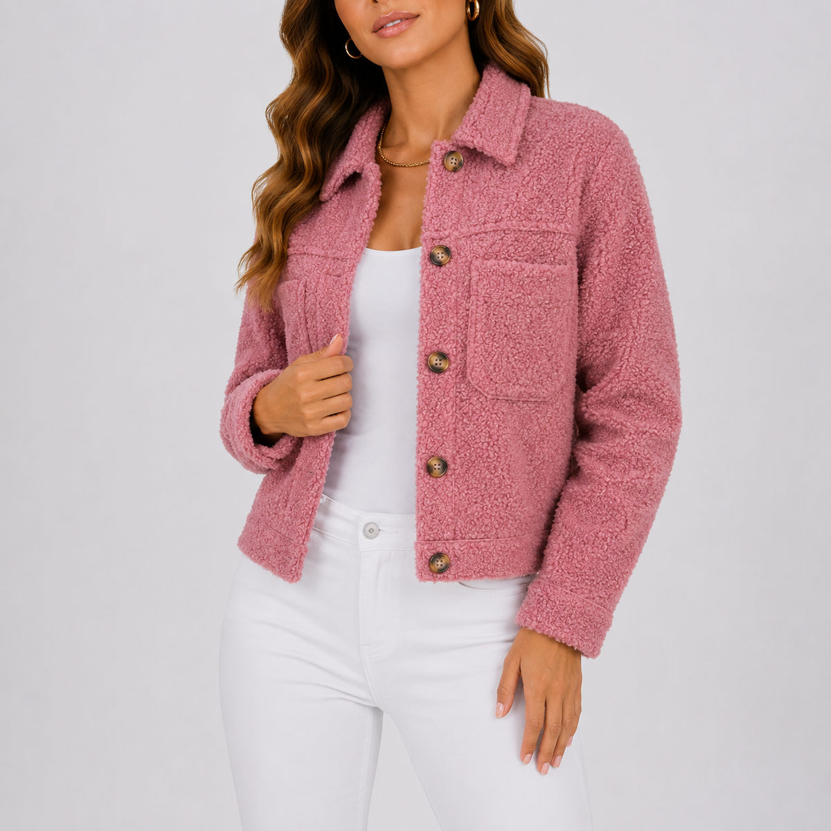 Women’s Everyday Knit Blazer Autumn Jacket with Pockets – Smart Casual Layer UK