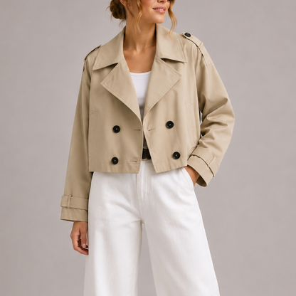 Women's Cropped Trench Coat Jacket – Everyday Timeless