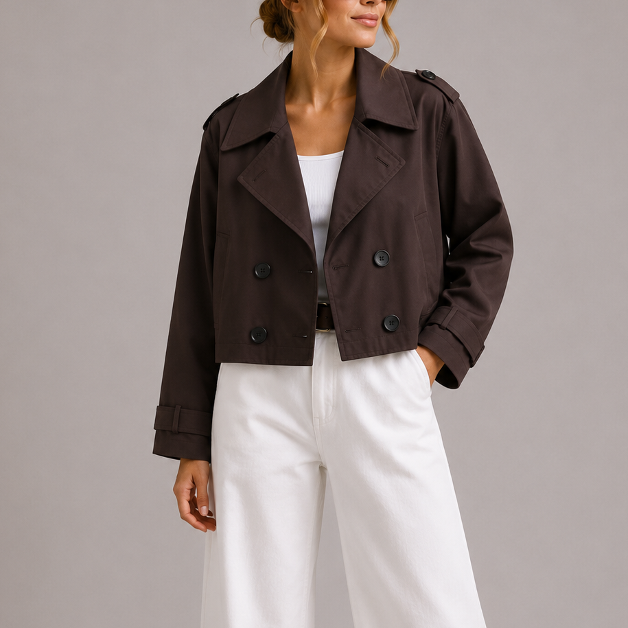 Women's Cropped Trench Coat Jacket – Everyday Timeless
