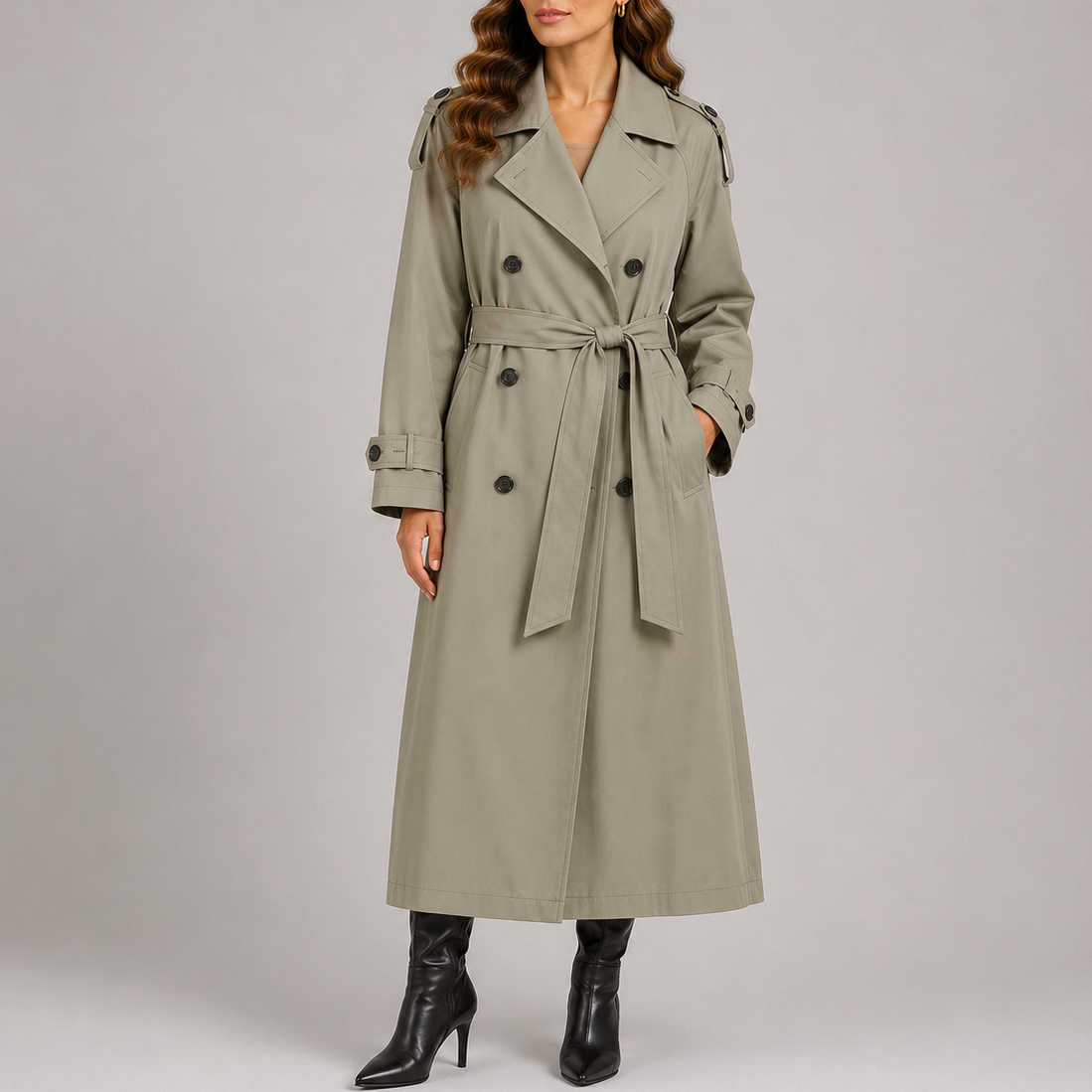 Women's Classic Long Trench Coat – Timeless Wardrobe